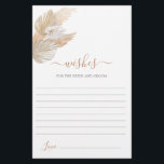 Pampas Grass Wishes for the Bride card<br><div class="desc">Pampas Grass boho wishes for the bride and groom card</div>