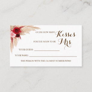 Pampas How Many Kisses for Mrs Shower game card