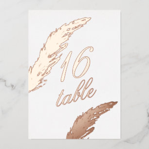 Pampas Pressed Foilage Foil Table Number 
