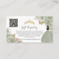 Pampas Sage Green Floral Quinceañera Gift Registry