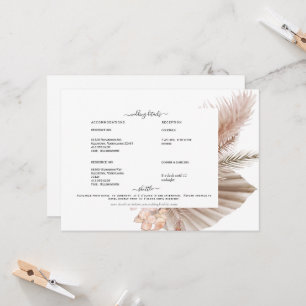 Pampas Swash White Detail Invitation