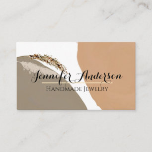 Pampas Terracotta Sand Abstract Handmade Jewellery Business Card