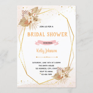 Pampass bridal shower theme invitation