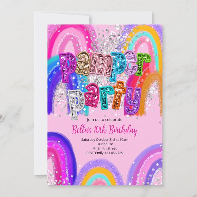 Pamper Party Spa Birthday Invitation (Front)