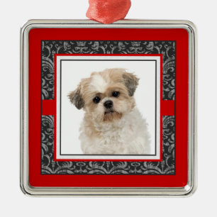 Pampered Pet Elegant Damask Dog / Cat Photo Metal Tree Decoration