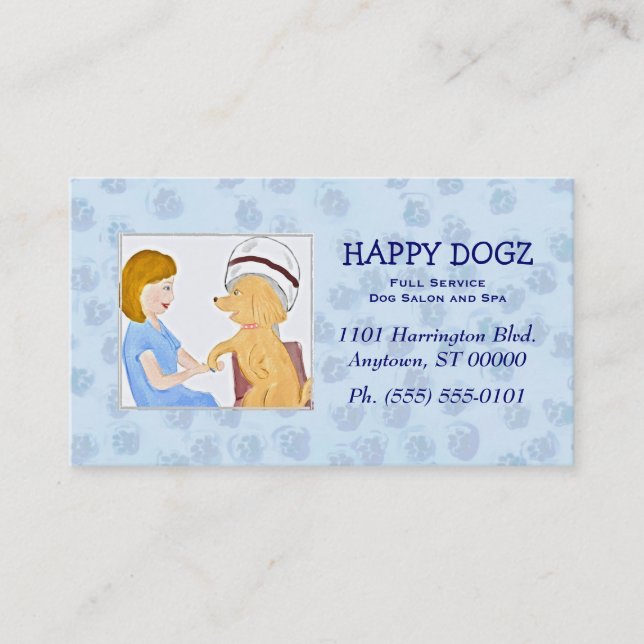 Pampered Poodle Grooming Business Cards (Front)