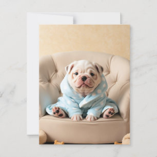 Pampered Pup in a Bathrobe – Funny Dog Postcard
