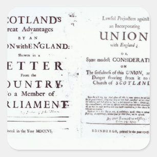 Pamphlets showing both sides square sticker
