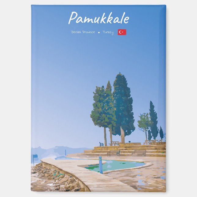 Pamukkale, Turkey -  Thermal Pools Flat Magnet (Front)