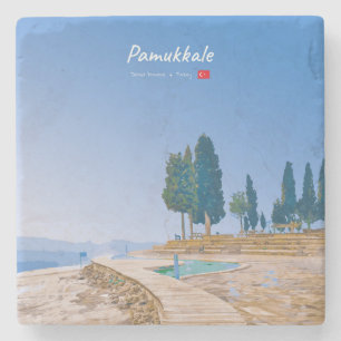 Pamukkale, Turkey -  Thermal Pools Stone Coaster