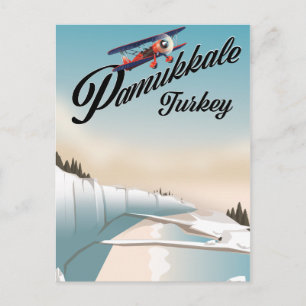 Pamukkale turkey Vacation poster. Postcard