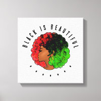 Pan African black girl woman red green pride afro