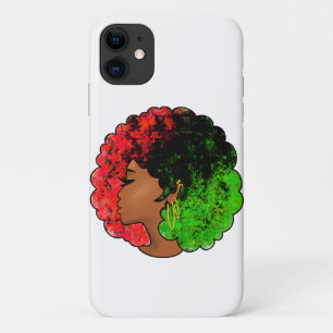Pan African black girl woman red green pride afro Case-Mate iPhone Case