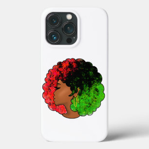 Pan African black girl woman red green pride afro iPhone 13 Pro Case