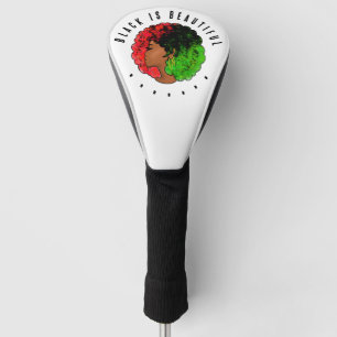 Pan African black girl woman red green pride afro Golf Head Cover