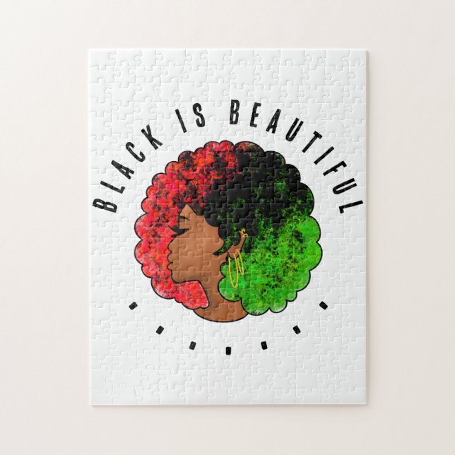 Pan African black girl woman red green pride afro  Jigsaw Puzzle (Vertical)