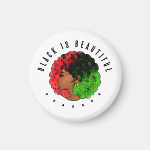 Pan African black girl woman red green pride afro Magnet