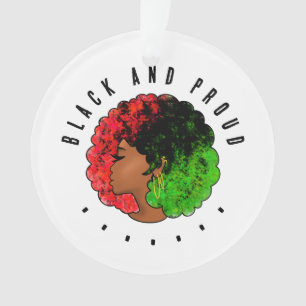 Pan African black girl woman red green pride afro Ornament