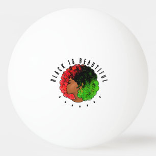 Pan African black girl woman red green pride afro Ping Pong Ball