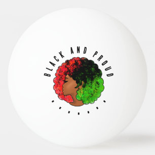Pan African black girl woman red green pride afro Ping Pong Ball