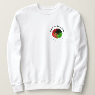 Pan African black girl woman red green pride afro Sweatshirt