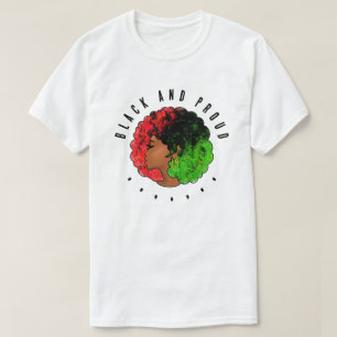 Pan African black girl woman red green pride afro  T-Shirt