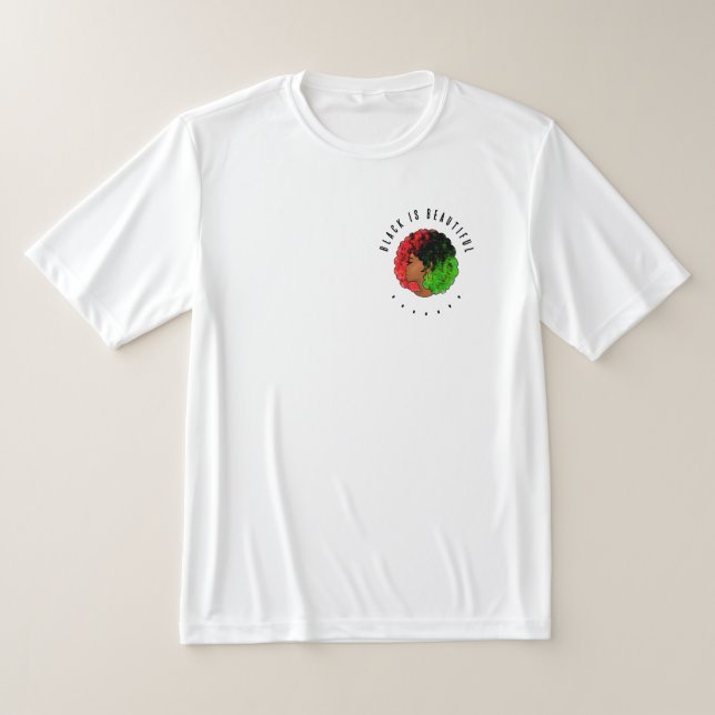 Pan African black girl woman red green pride afro  T-Shirt (Laydown)