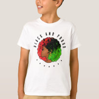 Pan African black girl woman red green pride afro
