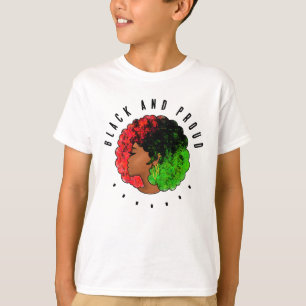 Pan African black girl woman red green pride afro  T-Shirt