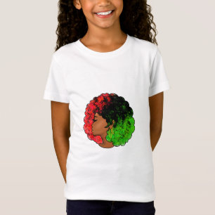 Pan African black girl woman red green pride afro T-Shirt