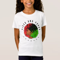 Pan African black girl woman red green pride afro 