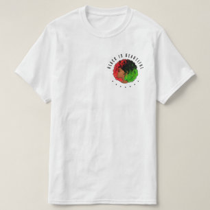 Pan African black girl woman red green pride afro  T-Shirt