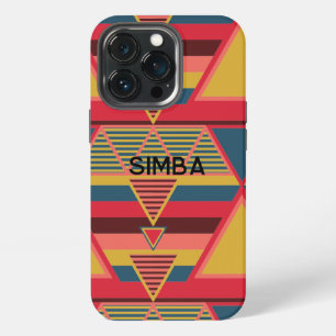 Pan African Colourful Triangle Pattern Personalise iPhone 13 Pro Case