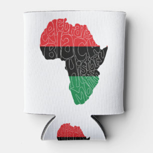 Pan African Flag Black History Month Art Design Can Cooler