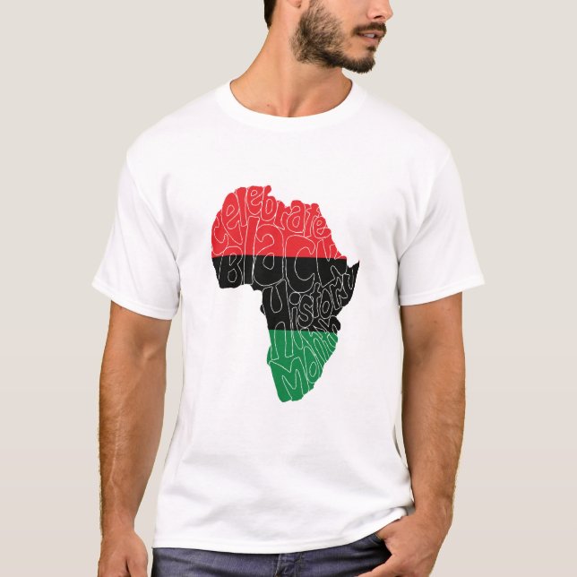 Pan African Flag Black History Month Art Design T-Shirt (Front)