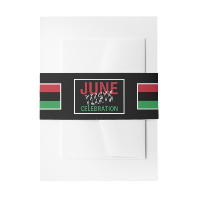 Pan-African flag Design, Juneteenth Celebration Invitation Belly Band (Front Example)