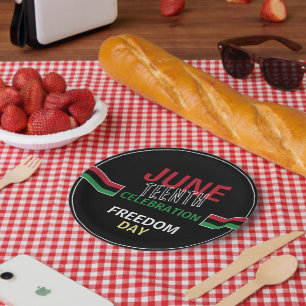 Pan-African flag Design, Juneteenth Celebration Paper Plate