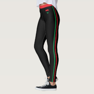 Pan African Flag fashion & Unia Symbol / heart Leggings