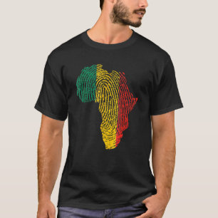 Pan African Flag Fingerprint Black History Month P T-Shirt