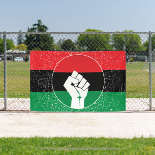Pan African flag Fist, Afro American Black history Banner