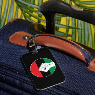Pan African flag Fist, Afro American Black history Luggage Tag