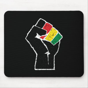 Pan African flag Fist, Afro American Black history Mouse Pad
