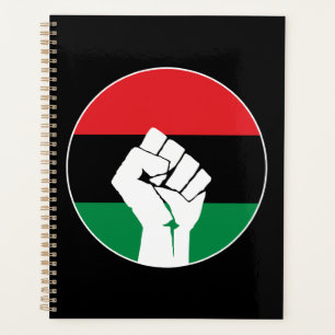 Pan African flag Fist, Afro American Black history Planner