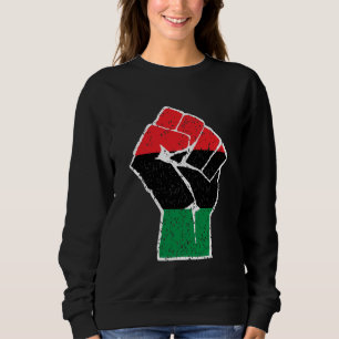 Pan African flag Fist, Afro American Black history Sweatshirt