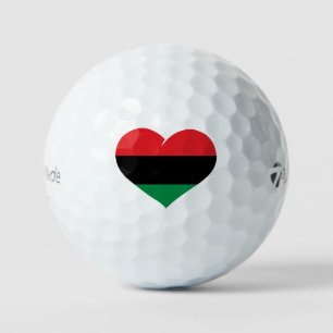 Pan African flag heart Afro American Black history Golf Balls