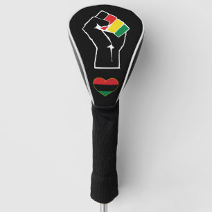 Pan African flag heart Afro American Black history Golf Head Cover