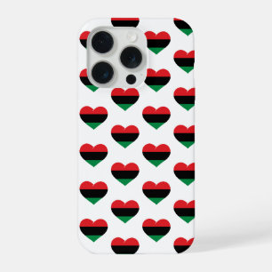 Pan African flag heart Afro American Black history iPhone 15 Pro Case