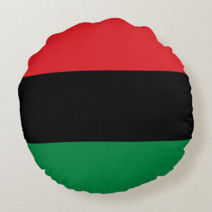 Pan-African Flag Round Cushion