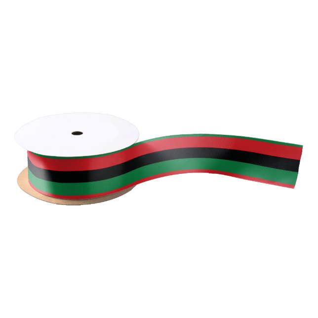 Pan African Flag Satin Ribbon (Spool)