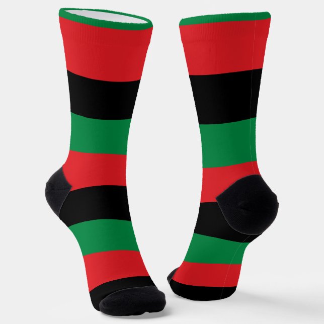Pan-African Flag Socks (Angled)